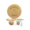 Ensemble cadeau en bois pour bébé incluant cuillère bol attache suce et suce version originale